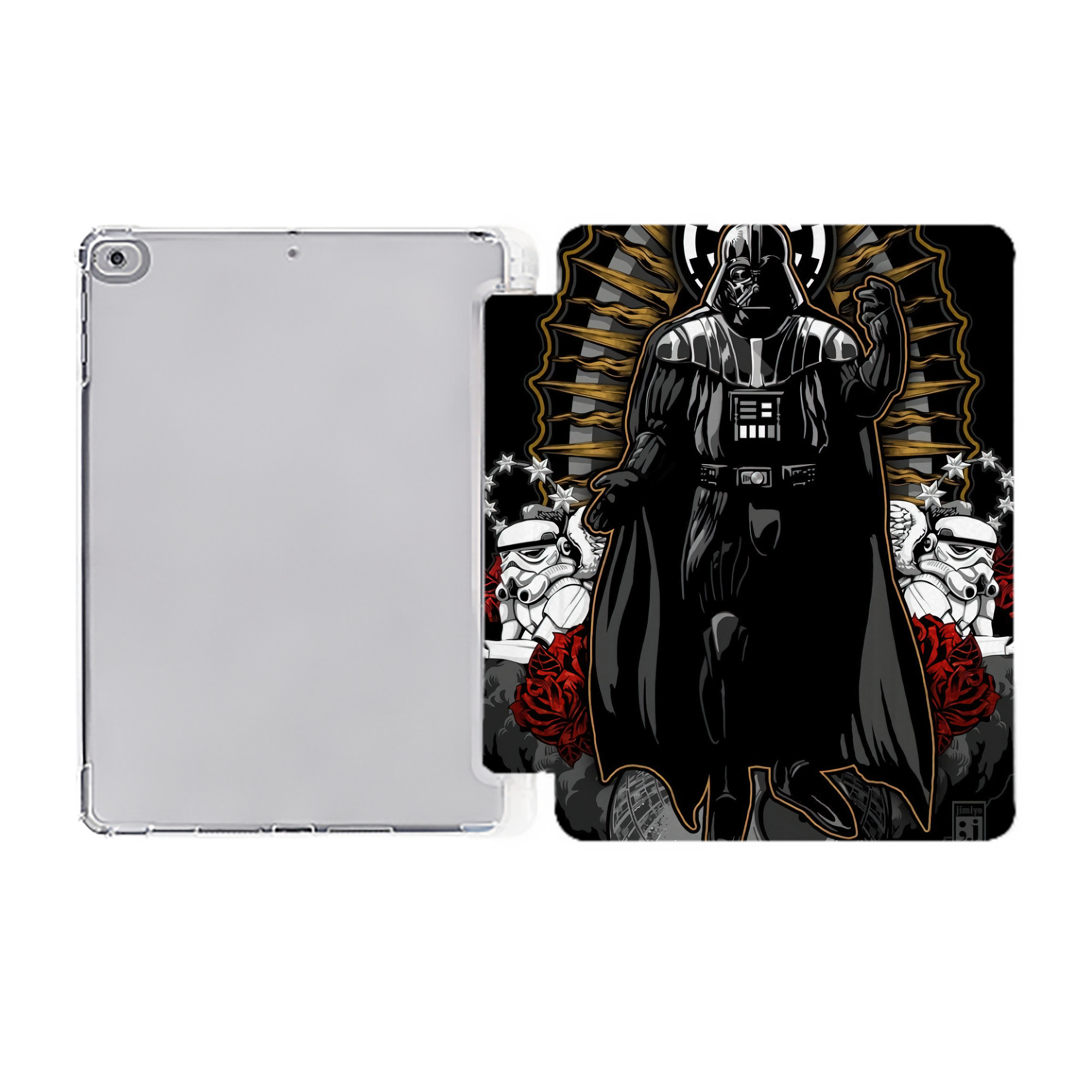 （画像用） スター・ウォーズ Star Wars IPad ケース ペン収納付き 三つ折りスタンド PUレザー×シリコン 対応機種9.5/10.5/10.9インチ